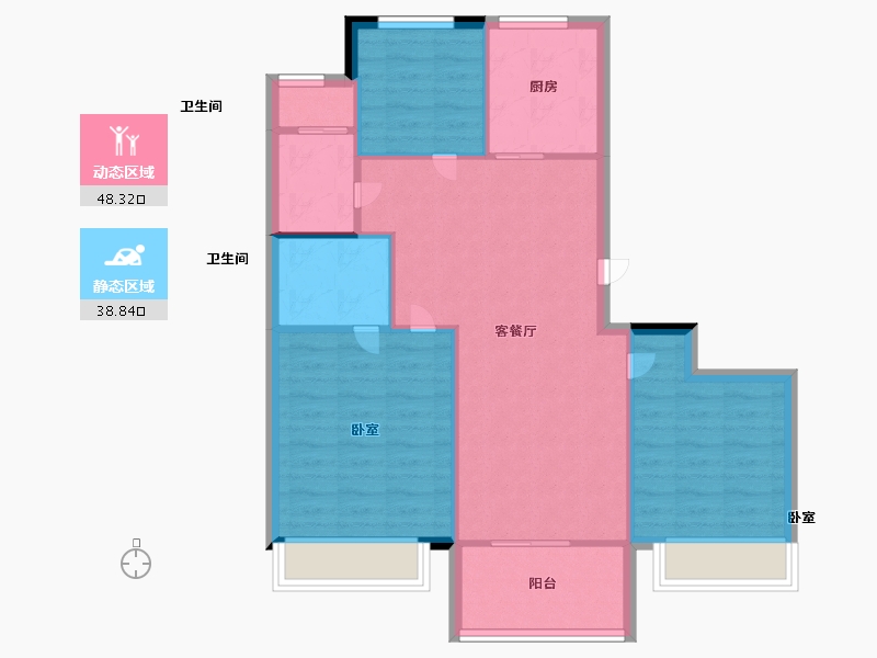 浙江省-温州市-万城杭安府-78.99-户型库-动静分区