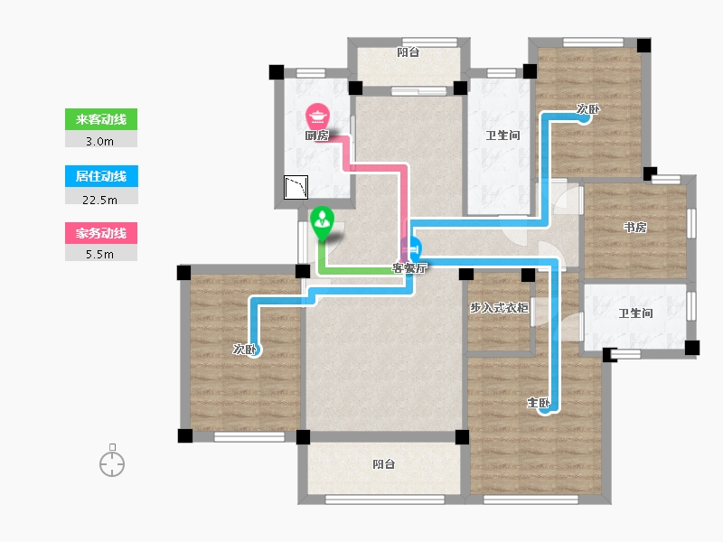 江西省-南昌市-市政绿城桂语江南-106.01-户型库-动静线