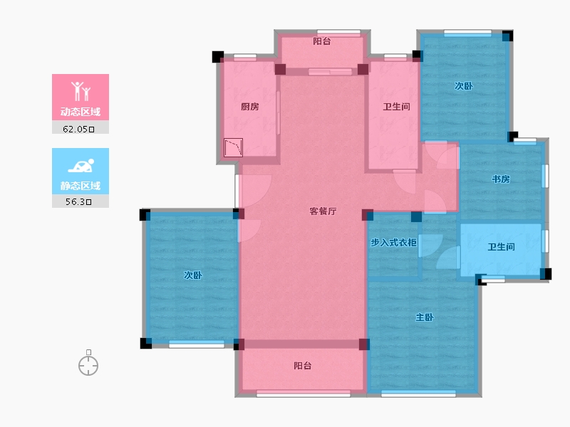 江西省-南昌市-市政绿城桂语江南-106.01-户型库-动静分区