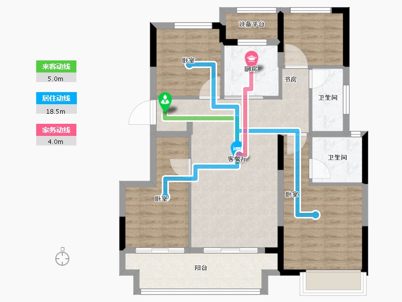 浙江省-湖州市-驭远中南玖熙湾-88.19-户型库-动静线