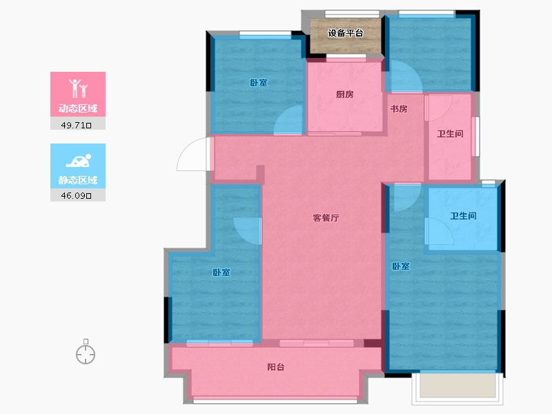 浙江省-湖州市-驭远中南玖熙湾-88.19-户型库-动静分区