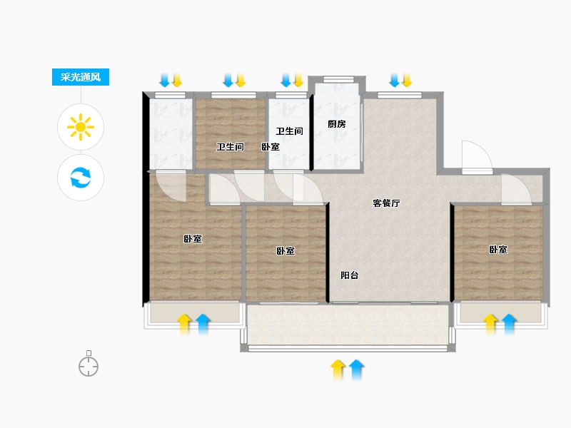 浙江省-温州市-碧桂园文澜豪庭-112.01-户型库-采光通风