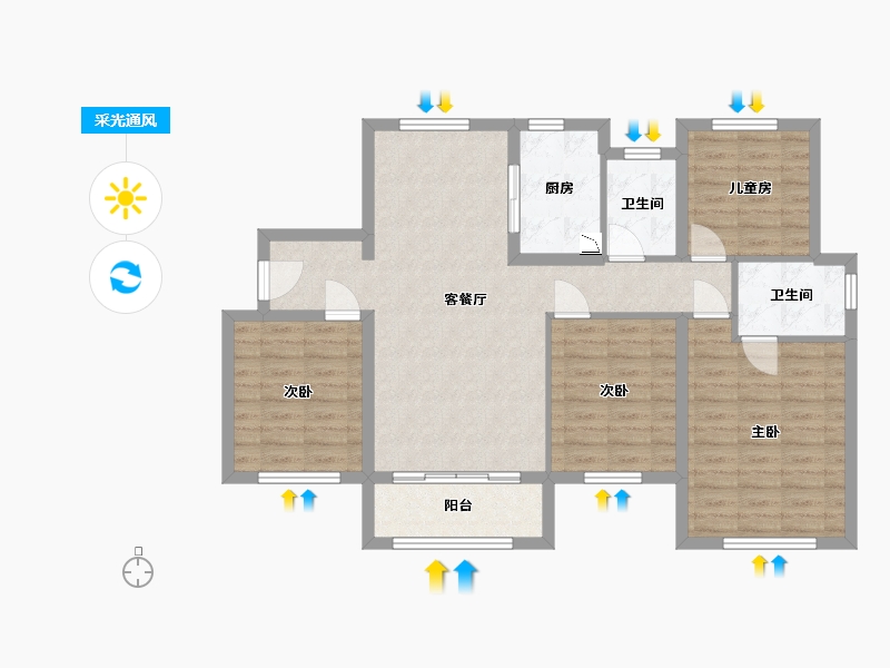 福建省-福州市-中海凤凰熙岸-94.00-户型库-采光通风