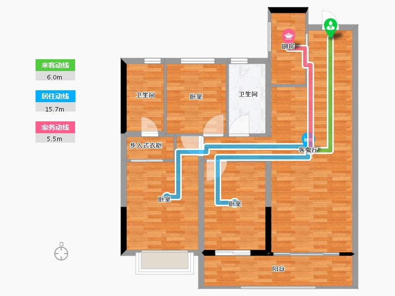 江苏省-镇江市-富力·天禧院-95.00-户型库-动静线