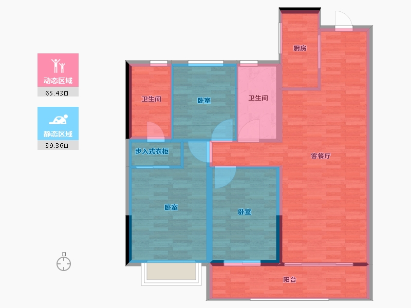 江苏省-镇江市-富力·天禧院-95.00-户型库-动静分区