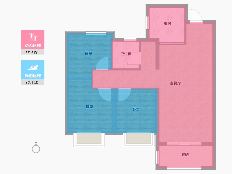 山东省-青岛市-和达熙园-76.00-户型库-动静分区