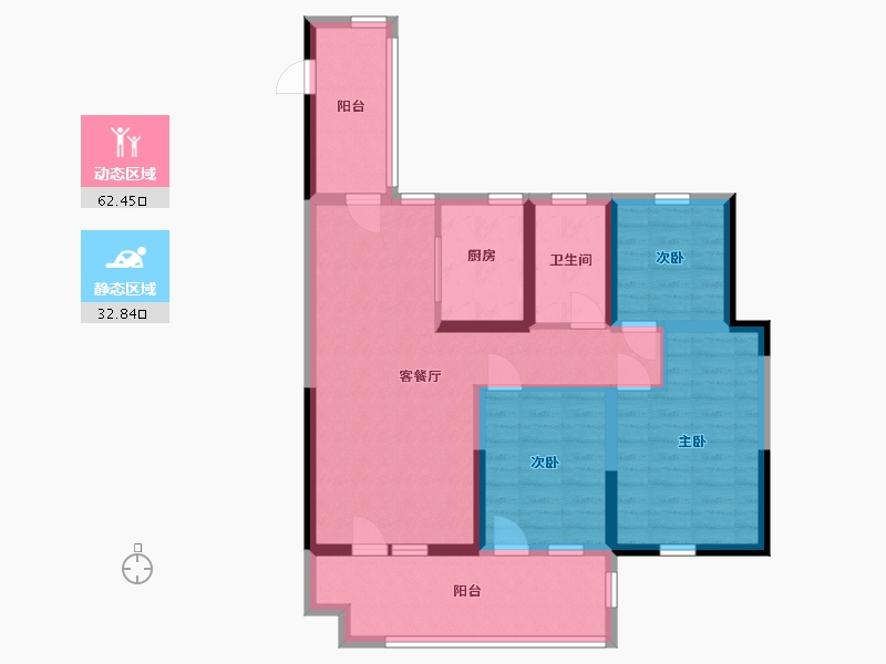 山东省-青岛市-辛安府-84.00-户型库-动静分区