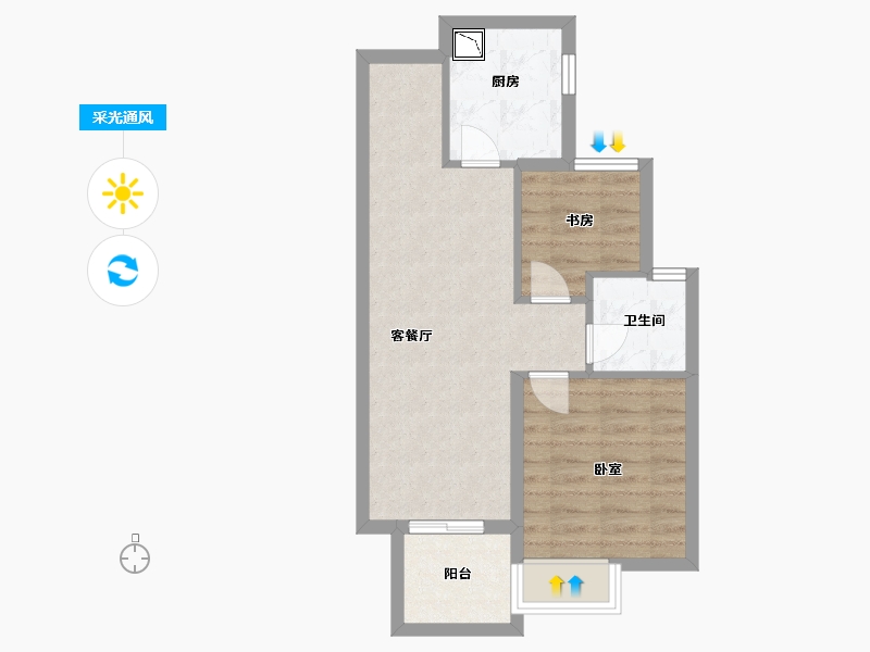 安徽省-合肥市-大富鸿学府-52.00-户型库-采光通风