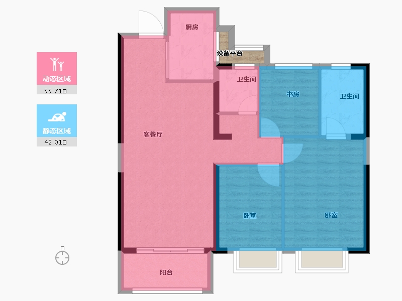 福建省-泉州市-万科城市之光-90.00-户型库-动静分区