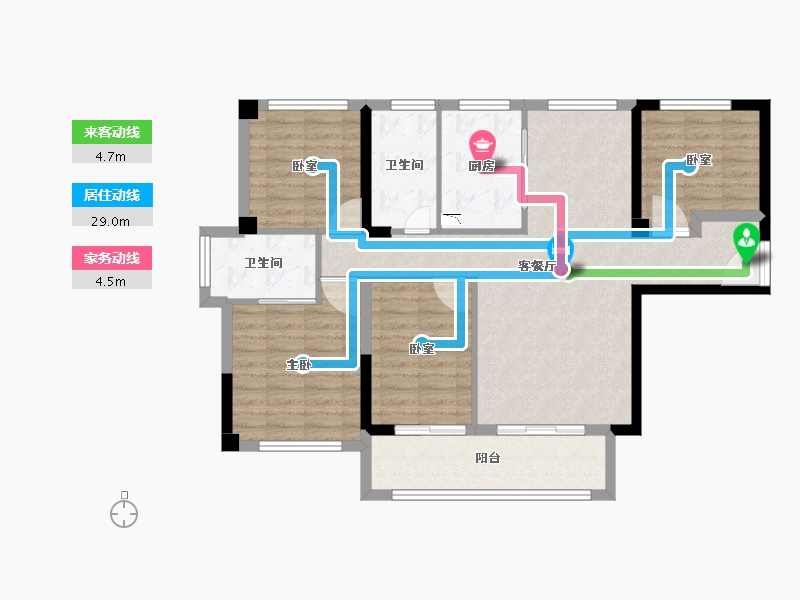 福建省-泉州市-龙湖春江郦城-99.65-户型库-动静线