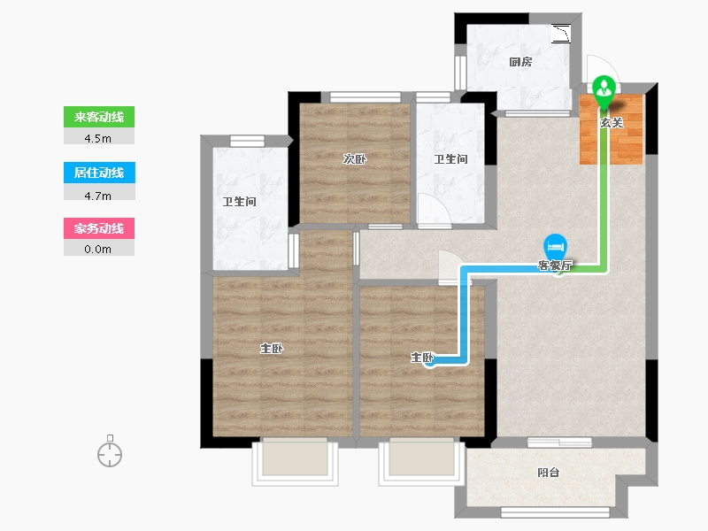 江西省-九江市-中奥世茂·天悦宸央-74.40-户型库-动静线