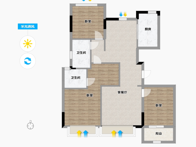 浙江省-湖州市-大家仁皇府（乐山）-94.87-户型库-采光通风