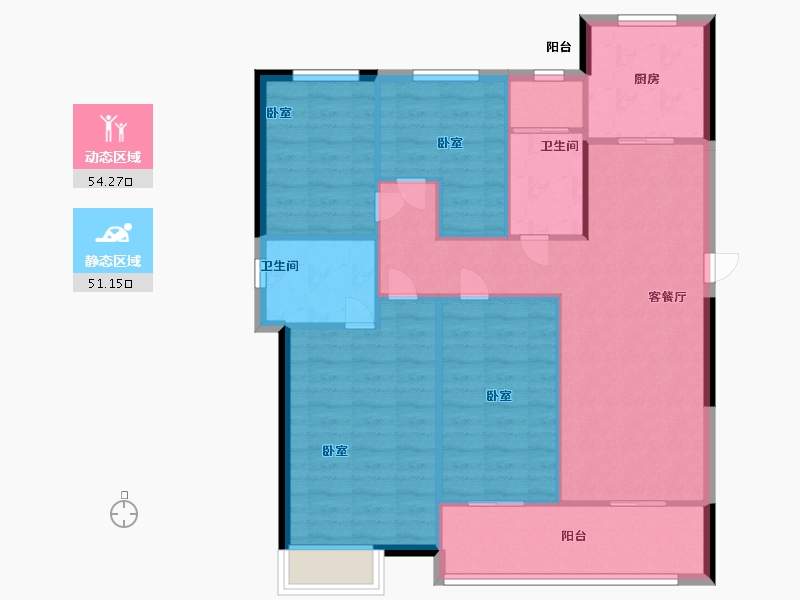 浙江省-温州市-万城杭安府-96.00-户型库-动静分区