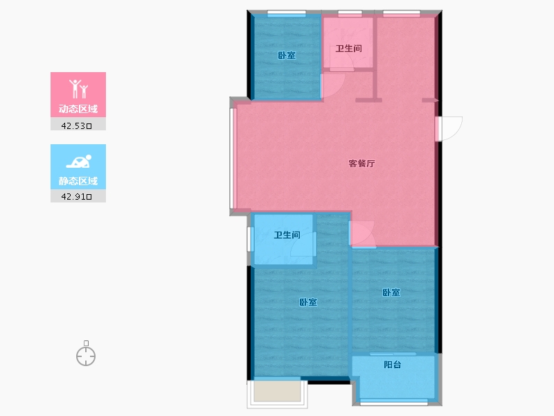 浙江省-温州市-万城杭安府-78.00-户型库-动静分区