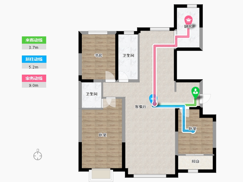 宁夏回族自治区-银川市-巨力·公园悦府-106.53-户型库-动静线