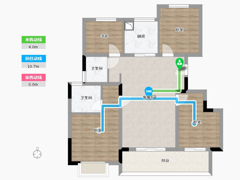 浙江省-杭州市-天樾四季-88.73-户型库-动静线