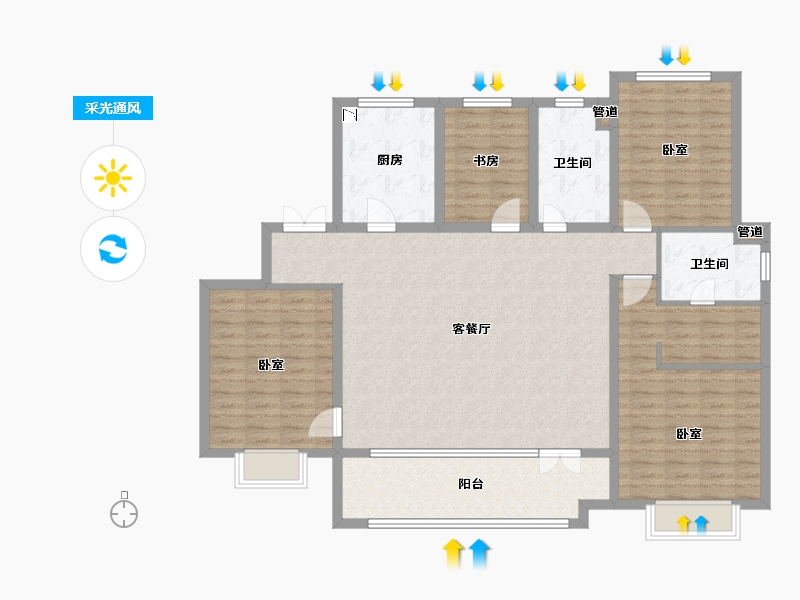 山东省-青岛市-海尔产城创云玺-134.00-户型库-采光通风