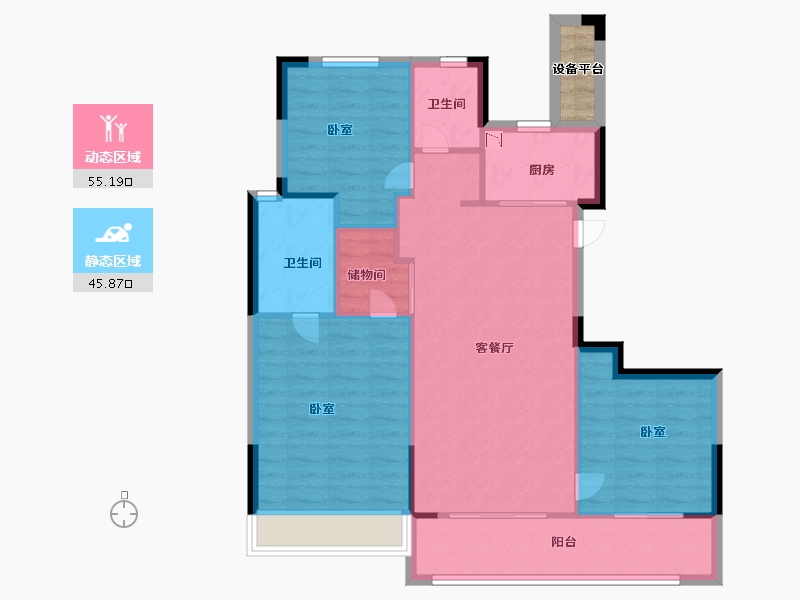 浙江省-温州市-外滩尚品-94.00-户型库-动静分区