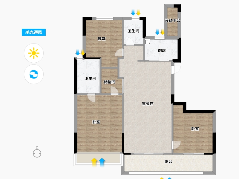 浙江省-温州市-外滩尚品-94.00-户型库-采光通风