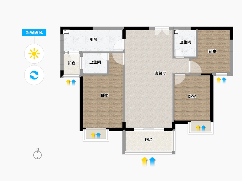 福建省-泉州市-南安明发国际城-91.06-户型库-采光通风