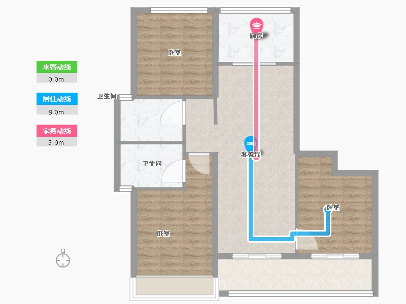 浙江省-舟山市-绿城·梧桐园-90.00-户型库-动静线