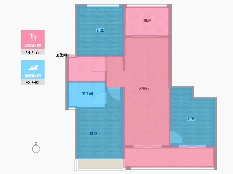 浙江省-舟山市-绿城·梧桐园-90.00-户型库-动静分区