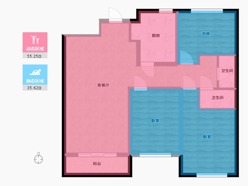 宁夏回族自治区-银川市-领东悦邸-80.94-户型库-动静分区