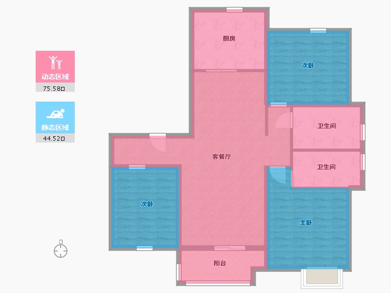 山东省-青岛市-鲁商中央公馆-108.00-户型库-动静分区