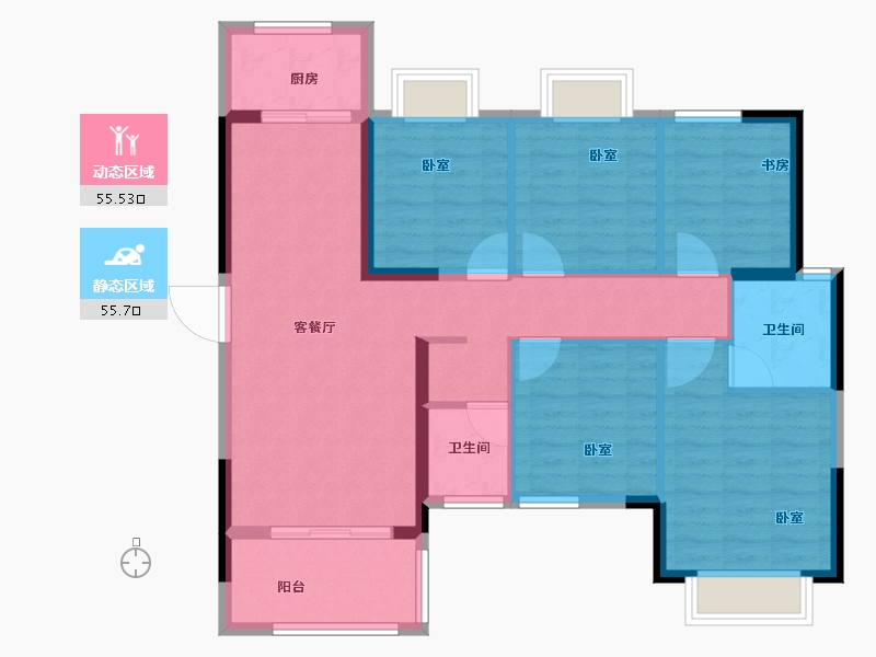 福建省-泉州市-南益阳江春晓-100.00-户型库-动静分区