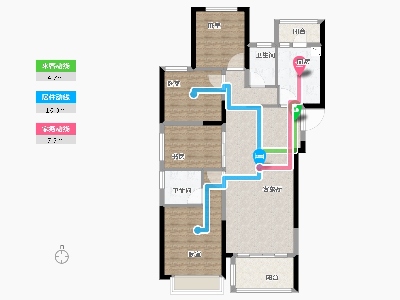 福建省-泉州市-万科城市之光-105.00-户型库-动静线