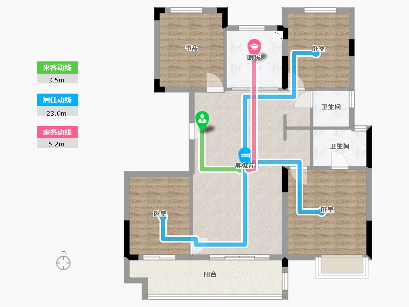 浙江省-湖州市-仁皇·燕澜府-104.00-户型库-动静线