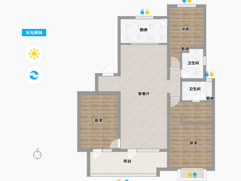 山东省-青岛市-海尔产城创云玺-114.00-户型库-采光通风