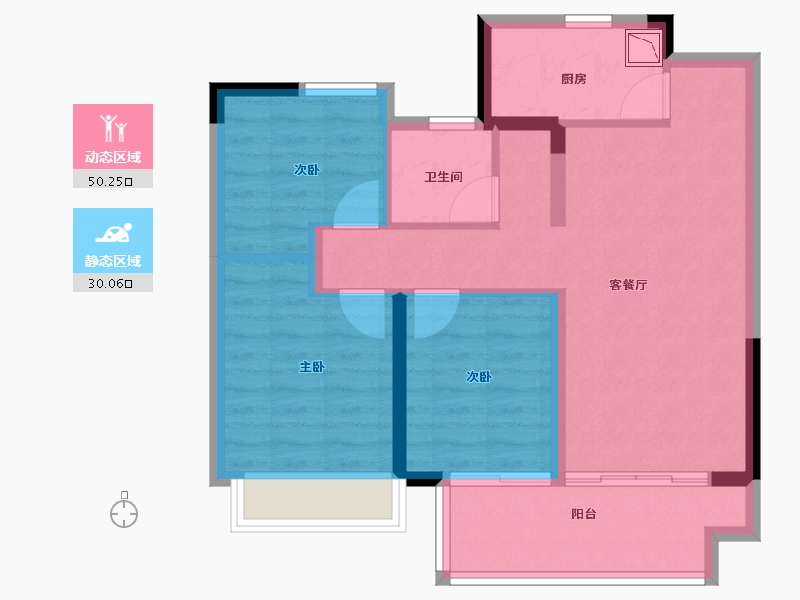 江苏省-南京市-汝悦铭著-71.00-户型库-动静分区