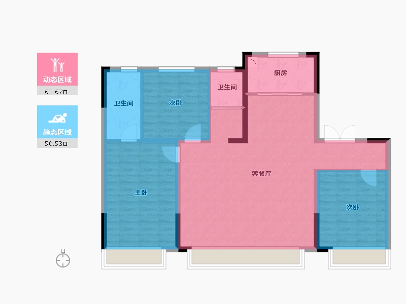 吉林省-长春市-碧桂园·时代之光-101.95-户型库-动静分区