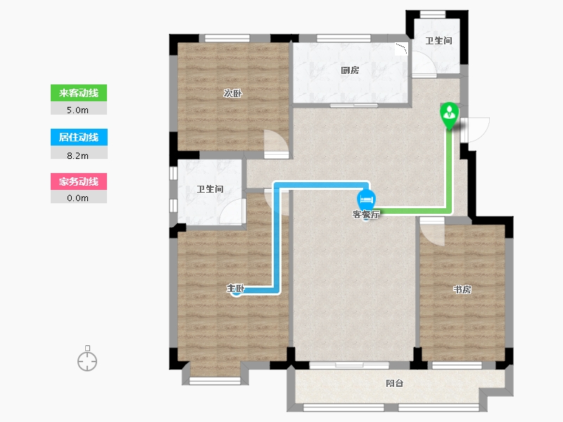 江苏省-泰州市-天逸华府-98.01-户型库-动静线