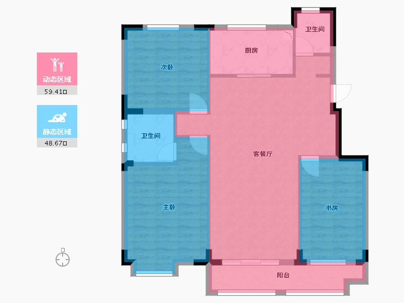 江苏省-泰州市-天逸华府-98.01-户型库-动静分区