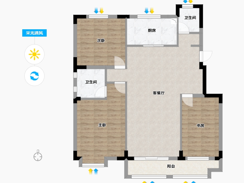 江苏省-泰州市-天逸华府-98.01-户型库-采光通风