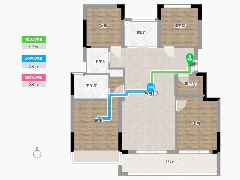 浙江省-湖州市-大家安吉金麟府-98.63-户型库-动静线