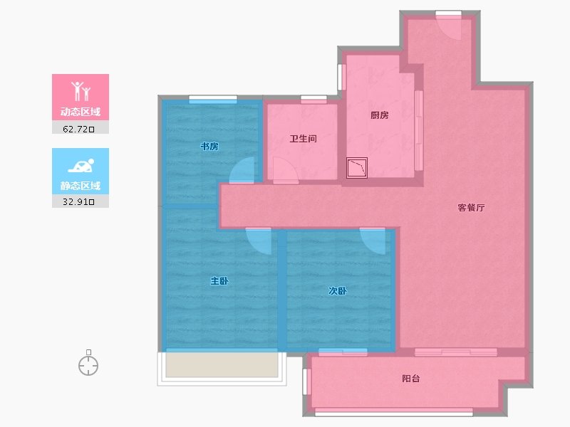 江苏省-徐州市-融创工润 淮海壹号 六樟台-85.00-户型库-动静分区