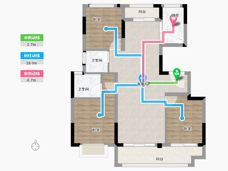 福建省-泉州市-晋东正荣府-86.00-户型库-动静线