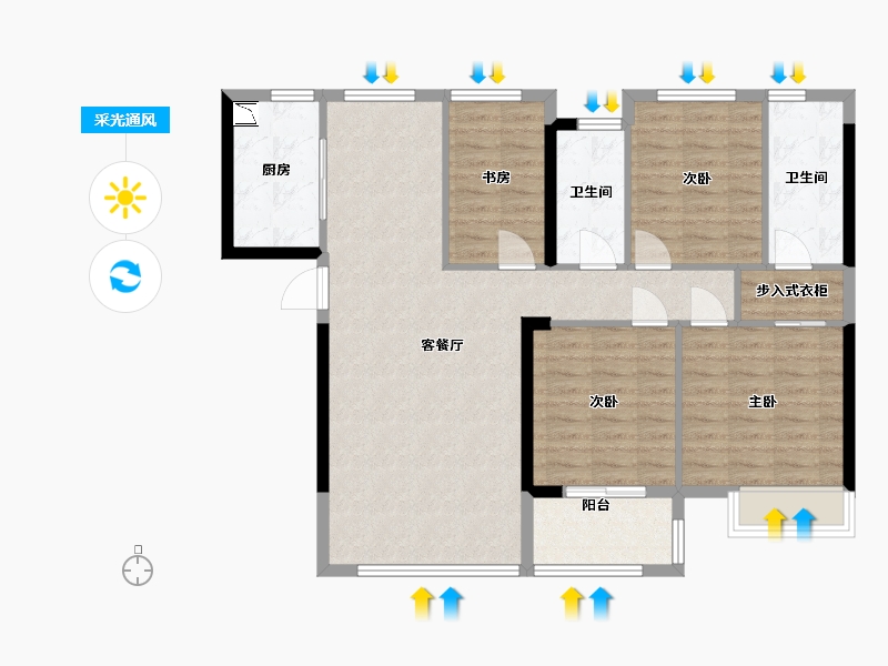 福建省-福州市-融侨观湖-102.00-户型库-采光通风