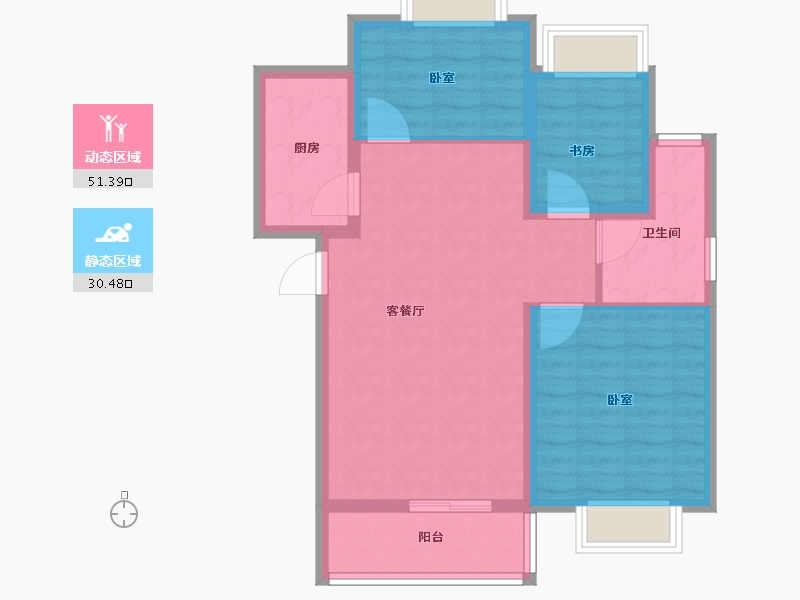 安徽省-池州市-浦西新城-73.00-户型库-动静分区