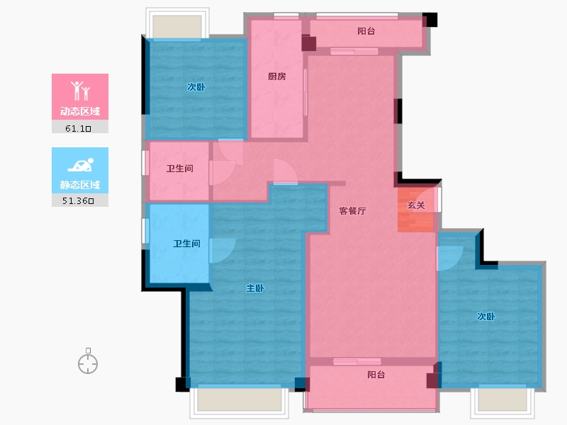 江西省-南昌市-市政绿城桂语江南-101.00-户型库-动静分区