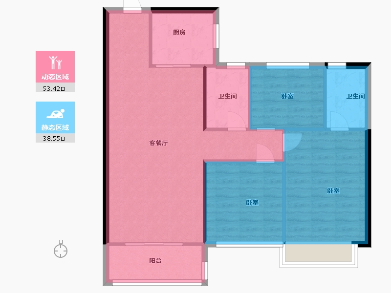 浙江省-温州市-碧桂园文澜豪庭-84.00-户型库-动静分区