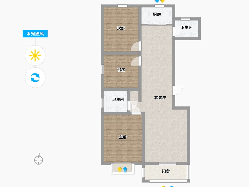 山东省-青岛市-盛泰首府-98.00-户型库-采光通风