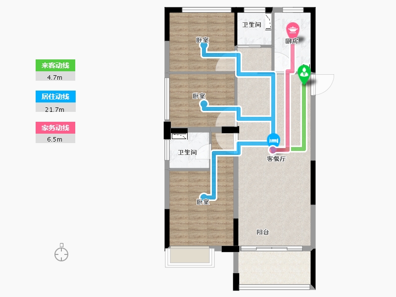 浙江省-丽水市-华融龙璟台-88.10-户型库-动静线