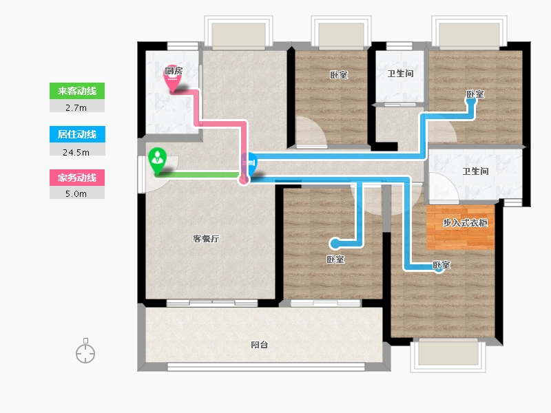 福建省-泉州市-碧桂园公园道壹号-103.00-户型库-动静线