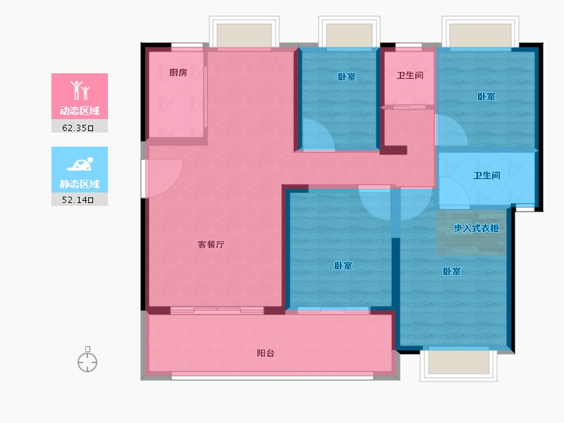 福建省-泉州市-碧桂园公园道壹号-103.00-户型库-动静分区