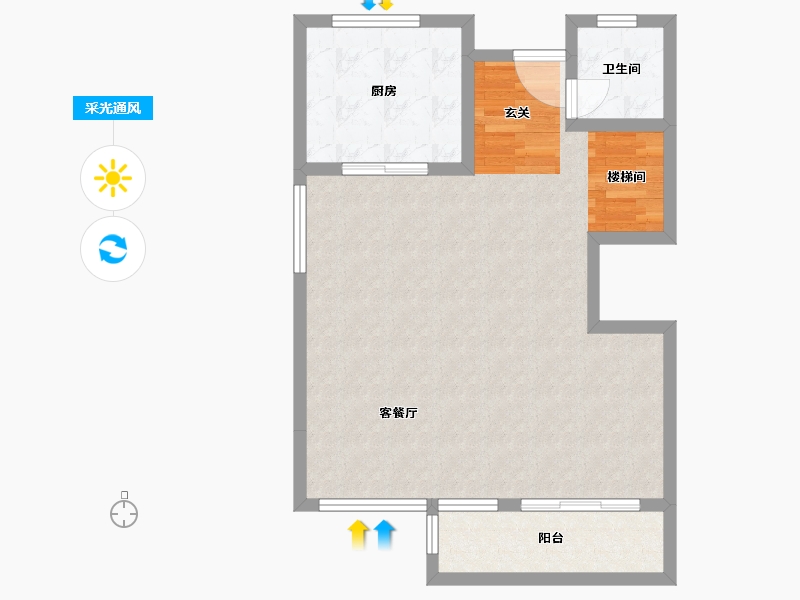 浙江省-湖州市-大家仁皇府云锦-69.74-户型库-采光通风