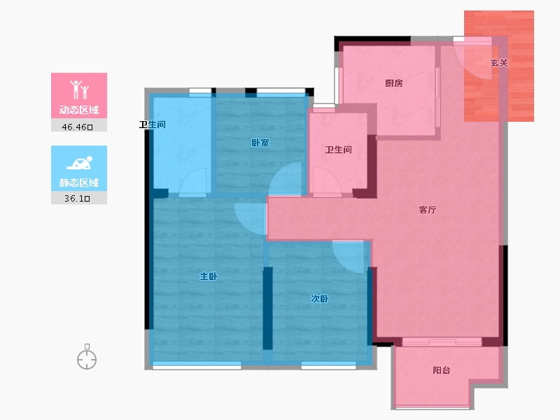 福建省-福州市-融侨誉江-71.00-户型库-动静分区